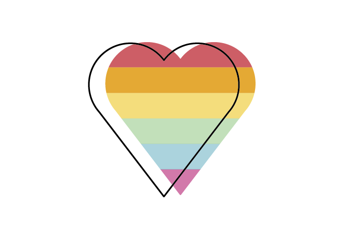 Illustrated rainbow heart